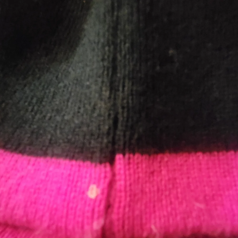 Vtg Disney Minnie Mouse Knit Hat Beanie Girls One Size Pom Poms Pink Black